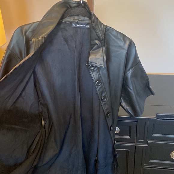 Zara Pleather Shirt Dress - Picture 6 of 7